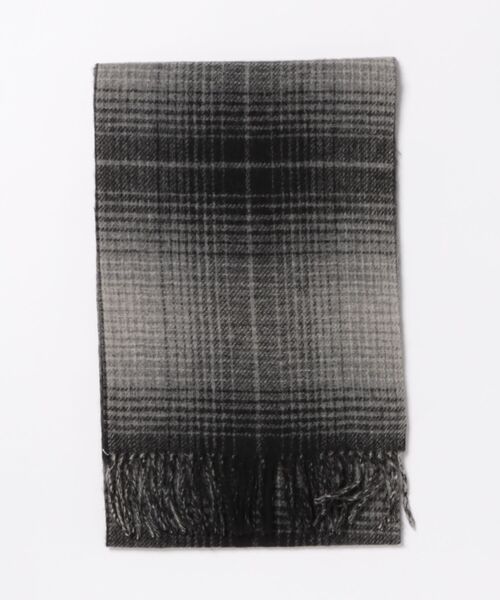 UNION STATION（ユニオンステーション）の「カシミア混リバーシブルチェックマフラー（マフラー・メンズ・ブラック/ネイビー・7）」の2枚目の写真