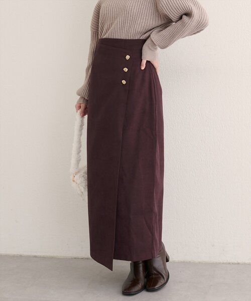 セール】【WEB限定】千鳥柄巻き風スカート（スカート）｜natural