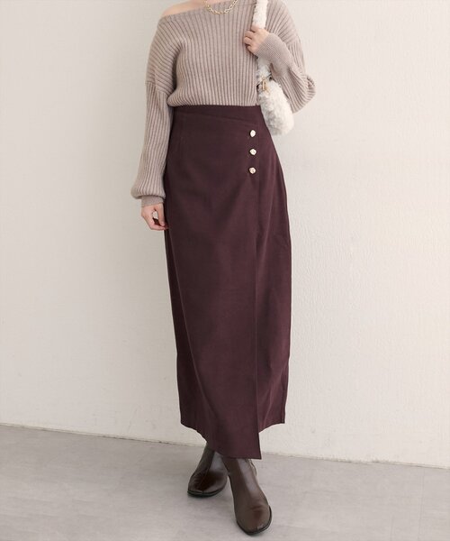 セール】【WEB限定】千鳥柄巻き風スカート（スカート）｜natural