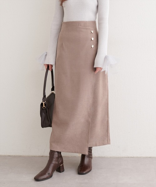 natural couture(ナチュラルクチュール)の「【WEB限定】千鳥柄巻き風スカート(スカート・レディース・ブラウン/モカ/その他1・FREE)」の2枚目の写真