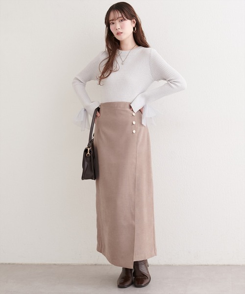 natural couture(ナチュラルクチュール)の「【WEB限定】千鳥柄巻き風スカート(スカート・レディース・ブラウン/モカ/その他1・FREE)」の7枚目の写真