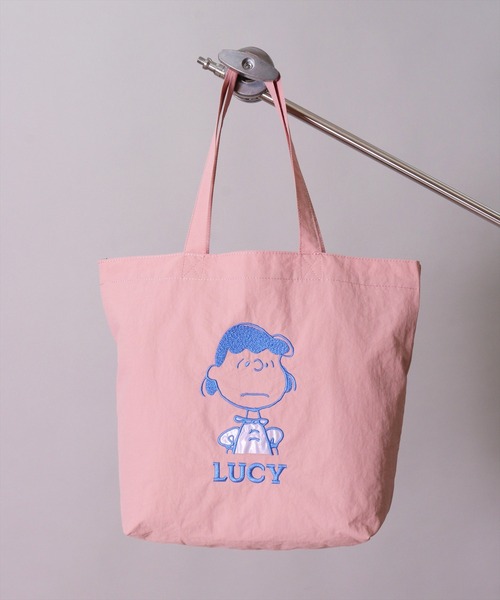 PEANUTS（ピーナッツ）の「(ACT)【PEANUTS】アップリケ 刺繍 ナイロン トートバッグ（トートバッグ・レディース・ミント/ブラック/サックスブルー/スモークピンク/グレー・ONE SIZE）」の11枚目の写真