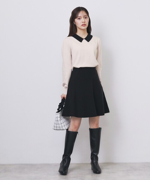 index（インデックス）の「バイカラー衿付きニット【洗濯機OK】（ニット/セーター・レディース・ベージュ系その他7/ブルー系9/ブラック系4・40/42/36/38）」の11枚目の写真