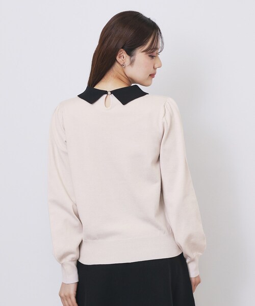 index（インデックス）の「バイカラー衿付きニット【洗濯機OK】（ニット/セーター・レディース・ベージュ系その他7/ブルー系9/ブラック系4・40/42/36/38）」の17枚目の写真