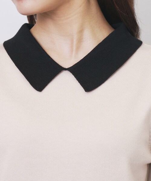 index（インデックス）の「バイカラー衿付きニット【洗濯機OK】（ニット/セーター・レディース・ベージュ系その他7/ブルー系9/ブラック系4・40/42/36/38）」の20枚目の写真