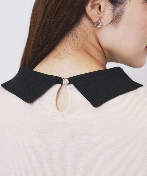 index（インデックス）の「バイカラー衿付きニット【洗濯機OK】（ニット/セーター・レディース・ベージュ系その他7/ブルー系9/ブラック系4・40/42/36/38）」の21枚目の写真