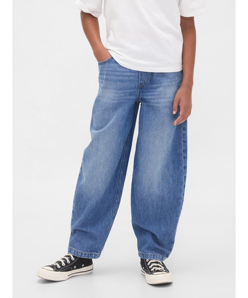 GAP（ギャップ）の「イージーウエスト バギー バレルデニム (キッズ)（デニムパンツ・キッズ・ブルー・130cm/140cm/150cm/160cm/120cm/110cm）」の3枚目の写真