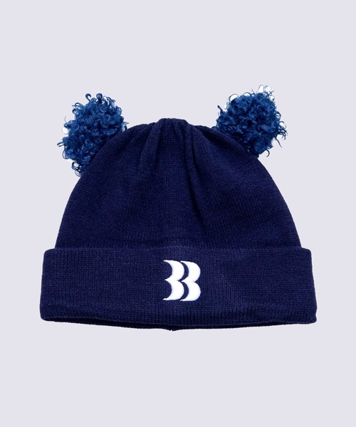 BASICKS（ベイシックス）の「【BASICKS/ベイシックス】Removable Bear Ear Beanie（ニットキャップ/ビーニー・メンズ・ネイビー/ブラック・FREE）」の2枚目の写真