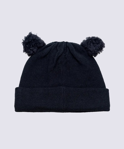 BASICKS（ベイシックス）の「【BASICKS/ベイシックス】Removable Bear Ear Beanie（ニットキャップ/ビーニー・メンズ・ネイビー/ブラック・FREE）」の3枚目の写真