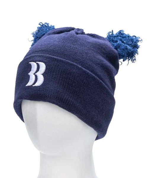 BASICKS（ベイシックス）の「【BASICKS/ベイシックス】Removable Bear Ear Beanie（ニットキャップ/ビーニー・メンズ・ネイビー/ブラック・FREE）」の4枚目の写真