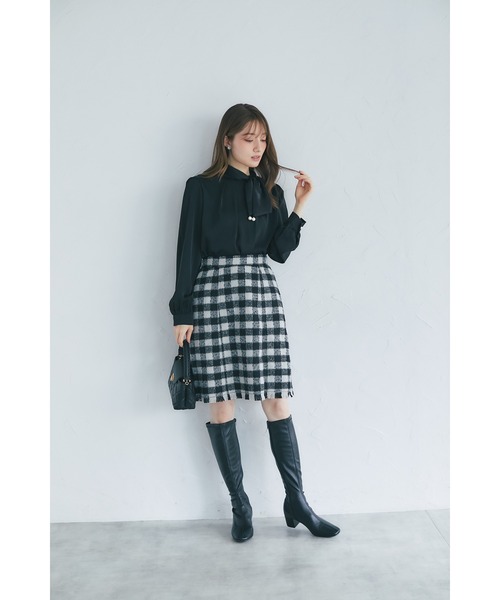 tocco closet(トッコ クローゼット)の「【ZOZO限定】アソートチェックフリンジヘムミニスカート(スカート・レディース・ピンク/ブラック/オフホワイト/ベージュ・M)」の16枚目の写真