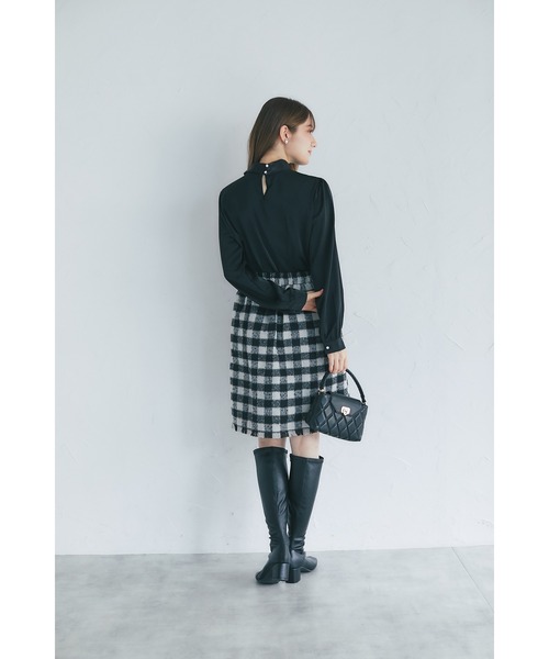 tocco closet(トッコ クローゼット)の「【ZOZO限定】アソートチェックフリンジヘムミニスカート(スカート・レディース・ピンク/ブラック/オフホワイト/ベージュ・M)」の22枚目の写真