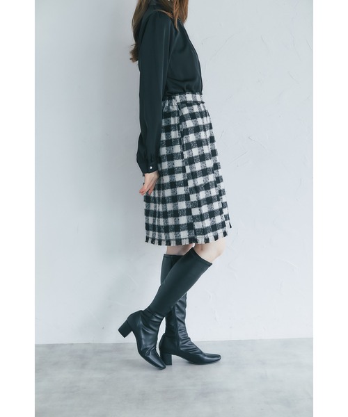 tocco closet(トッコ クローゼット)の「【ZOZO限定】アソートチェックフリンジヘムミニスカート(スカート・レディース・ピンク/ブラック/オフホワイト/ベージュ・M)」の21枚目の写真