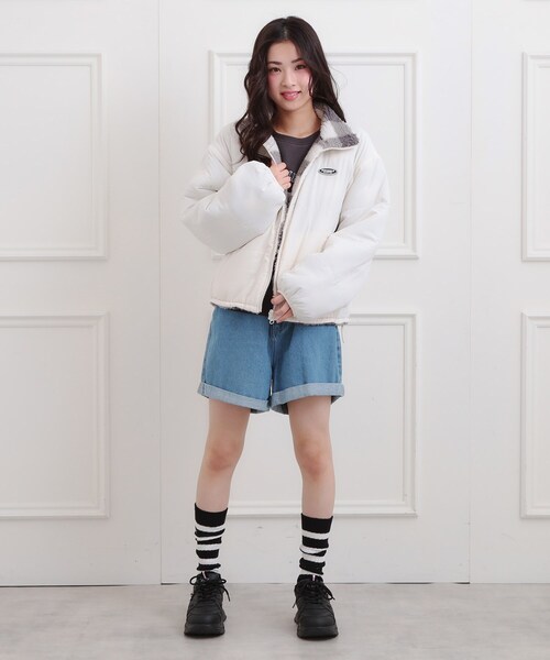 ボアリバーシブルブルゾン（ブルゾン）｜PINK-latte（ピンクラテ）の