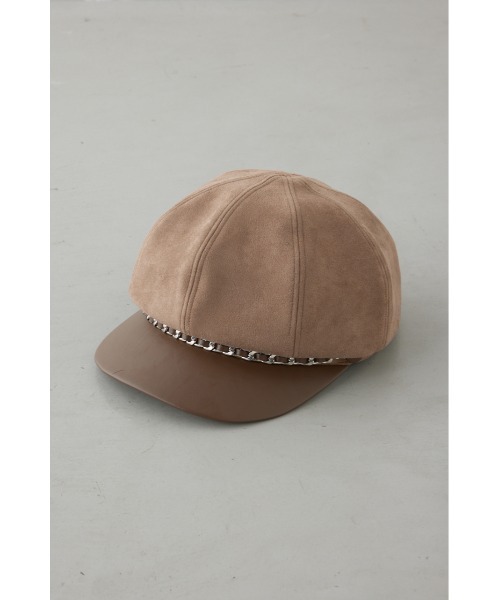 AZUL by moussy（アズールバイマウジー）の「フェイクレザーチェーンキャスケット（キャスケット・レディース・ベージュ/ブラック・FREE）」の15枚目の写真