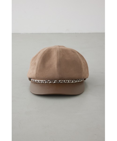 AZUL by moussy（アズールバイマウジー）の「フェイクレザーチェーンキャスケット（キャスケット・レディース・ベージュ/ブラック・FREE）」の17枚目の写真