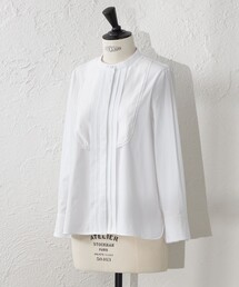 シャツ/ブラウス ドレス オーガンジー」に該当するトップス（ホワイト