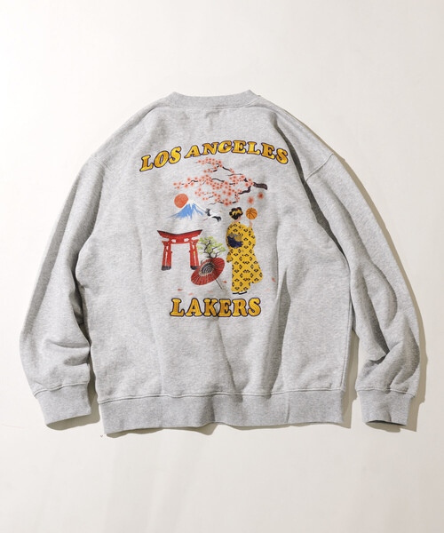 NBA（エヌビーエー）の「NBA 別注 着物 クルーネックスウェット（スウェット・メンズ・ライトグレー/チャコールグレー・MEDIUM/LARGE）」の14枚目の写真