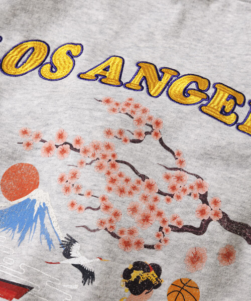 NBA（エヌビーエー）の「NBA 別注 着物 クルーネックスウェット（スウェット・メンズ・ライトグレー/チャコールグレー・MEDIUM/LARGE）」の15枚目の写真