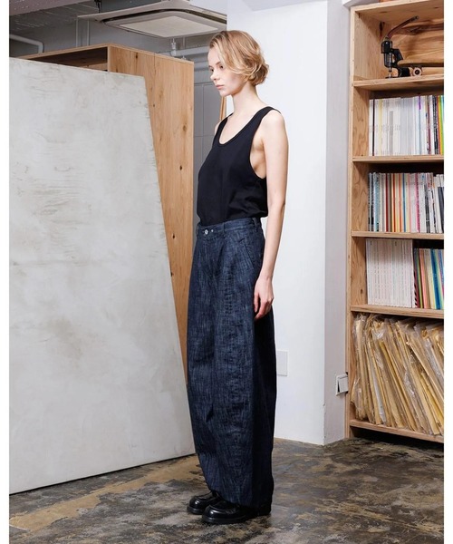 VOAAOV（ヴォアーブ）の「【VOAAOV】 RANDOM CRUNCH DENIM Wide Tapered Pants - wash（デニムパンツ・メンズ・ワンウォッシュ・0/1）」の2枚目の写真