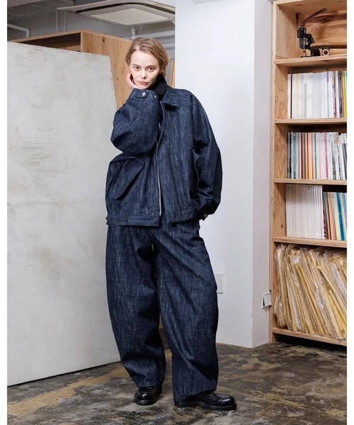 VOAAOV（ヴォアーブ）の「【VOAAOV】 RANDOM CRUNCH DENIM Wide Tapered Pants - wash（デニムパンツ・メンズ・ワンウォッシュ・0/1）」の5枚目の写真