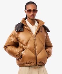 美品⭐️LACOSTE ラコステ ノーカラーダウンジャケット ベージュ 38 LACOSTE｜ラコステのダウンジャケット/コート通販 - ZOZOTOWN