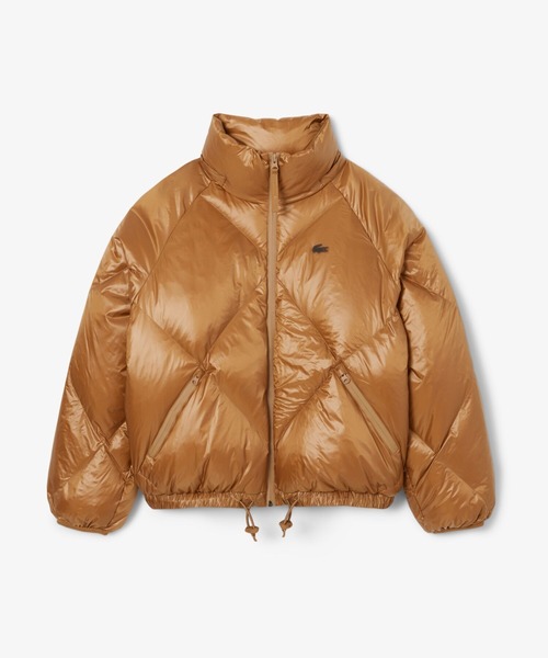 LACOSTE(ラコステ)の「オーバーサイズ撥水ナイロンダウンジャケット / フード取り外し可(ダウンジャケット/コート・レディース・キャメル・36/34/40/38)」の3枚目の写真