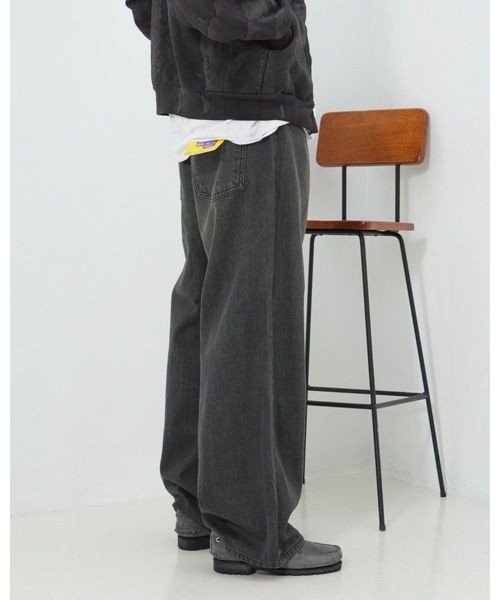 Stars Stripes(スターズストライプス)の「【NEO BLUE/ネオブルー】neo blue Tinted Charcoal Mud Wash Super Baggy Jeans/スーパーバギージーンズ ワイドデニム ゆったり ストリート 韓国ファッション ヴィンテージ加工(デニムパンツ・メンズ・スミクロ・36inch/34inch/32inch)」の8枚目の写真