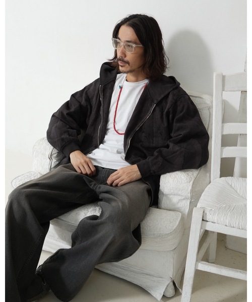 Stars Stripes(スターズストライプス)の「【NEO BLUE/ネオブルー】neo blue Tinted Charcoal Mud Wash Super Baggy Jeans/スーパーバギージーンズ ワイドデニム ゆったり ストリート 韓国ファッション ヴィンテージ加工(デニムパンツ・メンズ・スミクロ・36inch/34inch/32inch)」の11枚目の写真