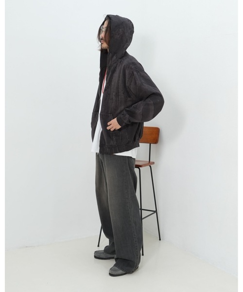 Stars Stripes(スターズストライプス)の「【NEO BLUE/ネオブルー】neo blue Tinted Charcoal Mud Wash Super Baggy Jeans/スーパーバギージーンズ ワイドデニム ゆったり ストリート 韓国ファッション ヴィンテージ加工(デニムパンツ・メンズ・スミクロ・36inch/34inch/32inch)」の13枚目の写真