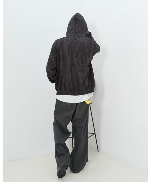 Stars Stripes(スターズストライプス)の「【NEO BLUE/ネオブルー】neo blue Tinted Charcoal Mud Wash Super Baggy Jeans/スーパーバギージーンズ ワイドデニム ゆったり ストリート 韓国ファッション ヴィンテージ加工(デニムパンツ・メンズ・スミクロ・36inch/34inch/32inch)」の14枚目の写真