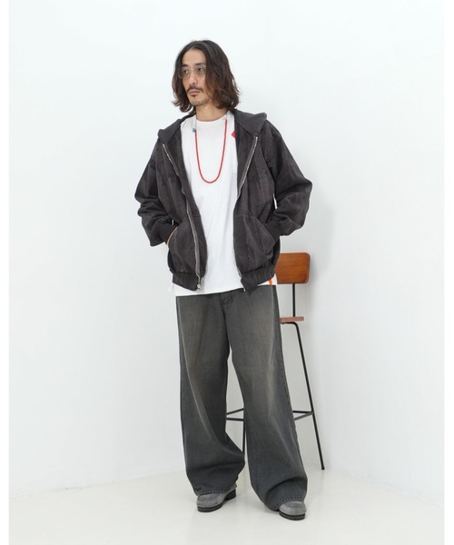 Stars Stripes(スターズストライプス)の「【NEO BLUE/ネオブルー】neo blue Tinted Charcoal Mud Wash Super Baggy Jeans/スーパーバギージーンズ ワイドデニム ゆったり ストリート 韓国ファッション ヴィンテージ加工(デニムパンツ・メンズ・スミクロ・36inch/34inch/32inch)」の12枚目の写真