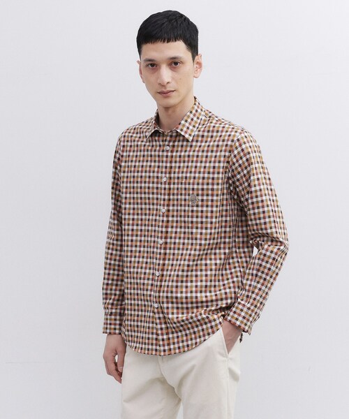 TAKEO KIKUCHI（タケオキクチ）の「マルチギンガムチェック シャツ（シャツ/ブラウス・メンズ・ブルー系その他3/オレンジ系その他3/ブラック系1・02/03/04）」の3枚目の写真