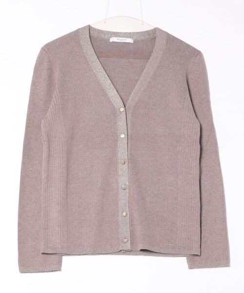m.f.editorial(エムエフエディトリアル)の「【ハンドウォッシャブル】m.f.エディトリアルレディース ラメリブ Vネック ニットカーディガン(カーディガン/ボレロ・レディース・ベージュ/ライトグレー/ブラック/レッド・LARGE/MEDIUM)」の17枚目の写真
