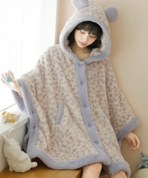 gossip！ロサンゼルス（ゴシップロサンゼルス）の「【Y2Kガーリー】レオパード柄もこもこフード付きルームウェア／ガウン（秋冬新作）（ガウン/バスローブ）」