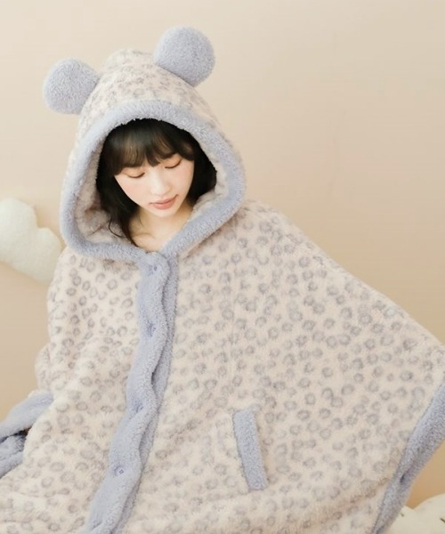 gossip！ロサンゼルス（ゴシップロサンゼルス）の「【Y2Kガーリー】レオパード柄もこもこフード付きルームウェア／ガウン（秋冬新作）（ガウン/バスローブ・レディース・ピンク/ライトブルー・FREE）」の7枚目の写真