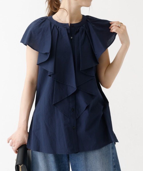 DESIGNWORKS(デザインワークス)の「フロントラッフルブラウス(シャツ/ブラウス・レディース・ブラック/ネイビー/ベージュ/ホワイト・フリー)」の17枚目の写真