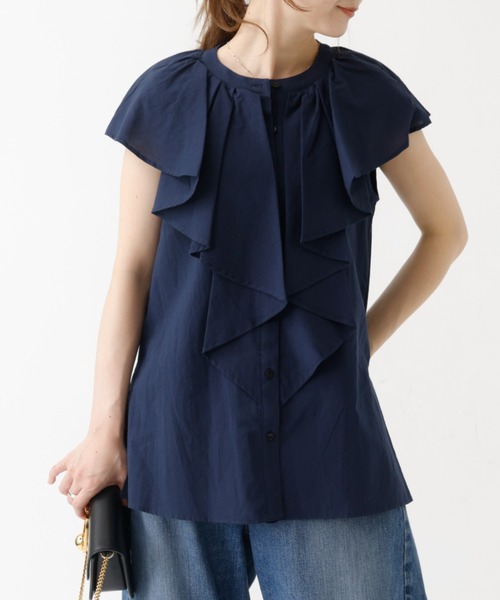 DESIGNWORKS(デザインワークス)の「フロントラッフルブラウス(シャツ/ブラウス・レディース・ブラック/ネイビー/ベージュ/ホワイト・フリー)」の18枚目の写真