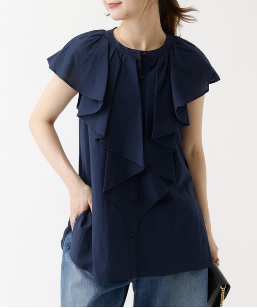 DESIGNWORKS(デザインワークス)の「フロントラッフルブラウス(シャツ/ブラウス・レディース・ブラック/ネイビー/ベージュ/ホワイト・フリー)」の19枚目の写真