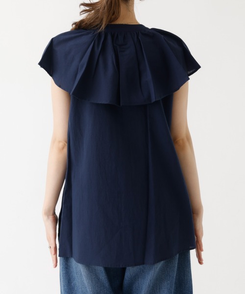 DESIGNWORKS(デザインワークス)の「フロントラッフルブラウス(シャツ/ブラウス・レディース・ブラック/ネイビー/ベージュ/ホワイト・フリー)」の10枚目の写真