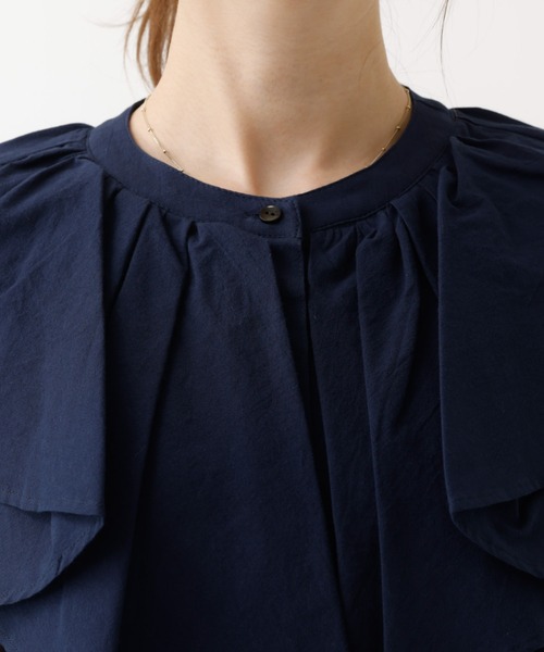 DESIGNWORKS(デザインワークス)の「フロントラッフルブラウス(シャツ/ブラウス・レディース・ブラック/ネイビー/ベージュ/ホワイト・フリー)」の11枚目の写真