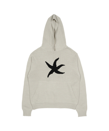 TCM starfish logo knit hoodie (ivory)