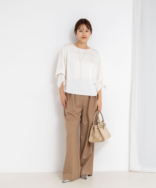 セール】ウォッシャブル2WAYサテンブラウス（シャツ/ブラウス