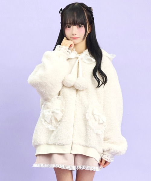 Secret Honey（シークレットハニー）の「モコモコファーブルゾン（その他アウター・レディース・グレー/オフホワイト/ブラック・MEDIUM）」の5枚目の写真