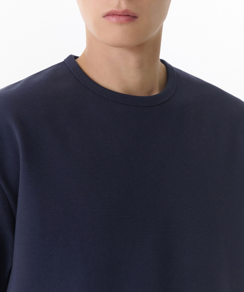 MUSINSA STANDARD（ムシンサスタンダード）の「ヘビーポンテリラックスクルーネックTシャツ[ネイビー]（Tシャツ/カットソー・メンズ・その他・SMALL/MEDIUM/LARGE/X-LARGE/XX-LARGE/XXX-LARGE）」の3枚目の写真