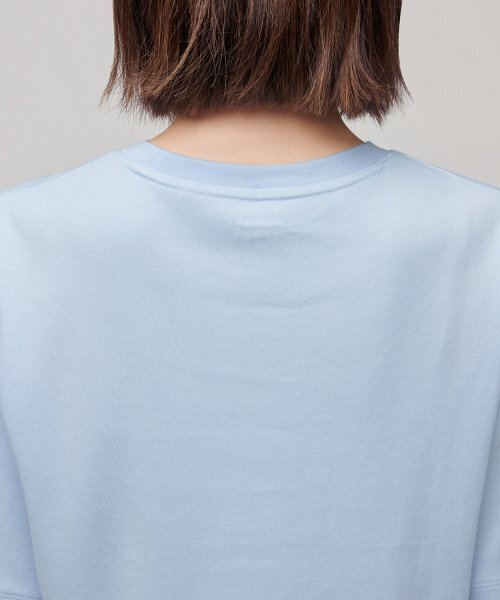 MUSINSA STANDARD WOMAN（ムシンサスタンダードウーマン）の「ウィメンズリラックスフィットクルーネッククロップTシャツ[パステルブルー]（Tシャツ/カットソー・レディース・その他・SMALL/MEDIUM/LARGE/X-SMALL）」の4枚目の写真