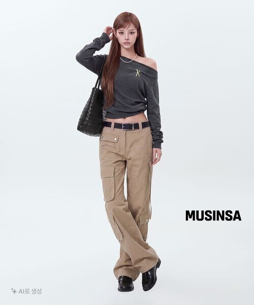 MUSINSA STANDARD WOMAN（ムシンサスタンダードウーマン）の「ウィメンズセミブーツカットユーティリティカーゴパンツ[ベージュ]（その他パンツ・レディース・その他・30/24/25/26/27/28/29）」の8枚目の写真
