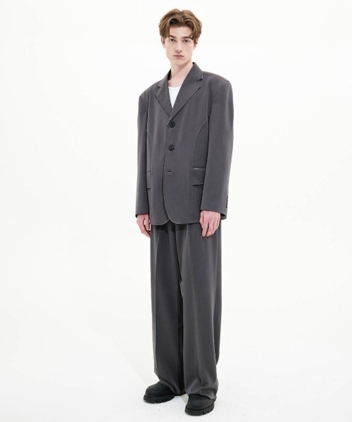 TRIP LE SENS(トリップ ル センス)の「カットアウトオーバーサイズシングルブレザー_PURE GREY(テーラードジャケット・レディース・その他・MEDIUM/LARGE)」の2枚目の写真