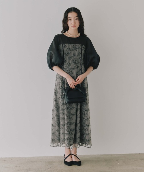 kaene(カエン)の「パイピングレース切り替えドレス【結婚式 二次会 同窓会 成人式 パーティードレス】(ワンピース・レディース・ブラック/ブラウン・S/M)」の8枚目の写真