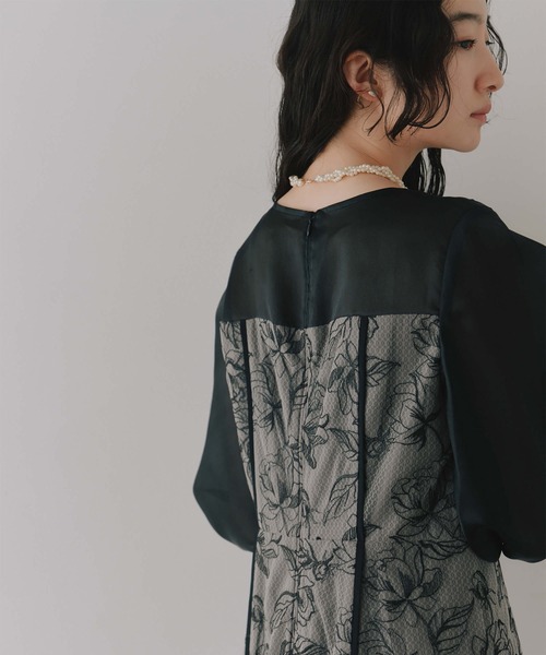 kaene(カエン)の「パイピングレース切り替えドレス【結婚式 二次会 同窓会 成人式 パーティードレス】(ワンピース・レディース・ブラック/ブラウン・S/M)」の14枚目の写真